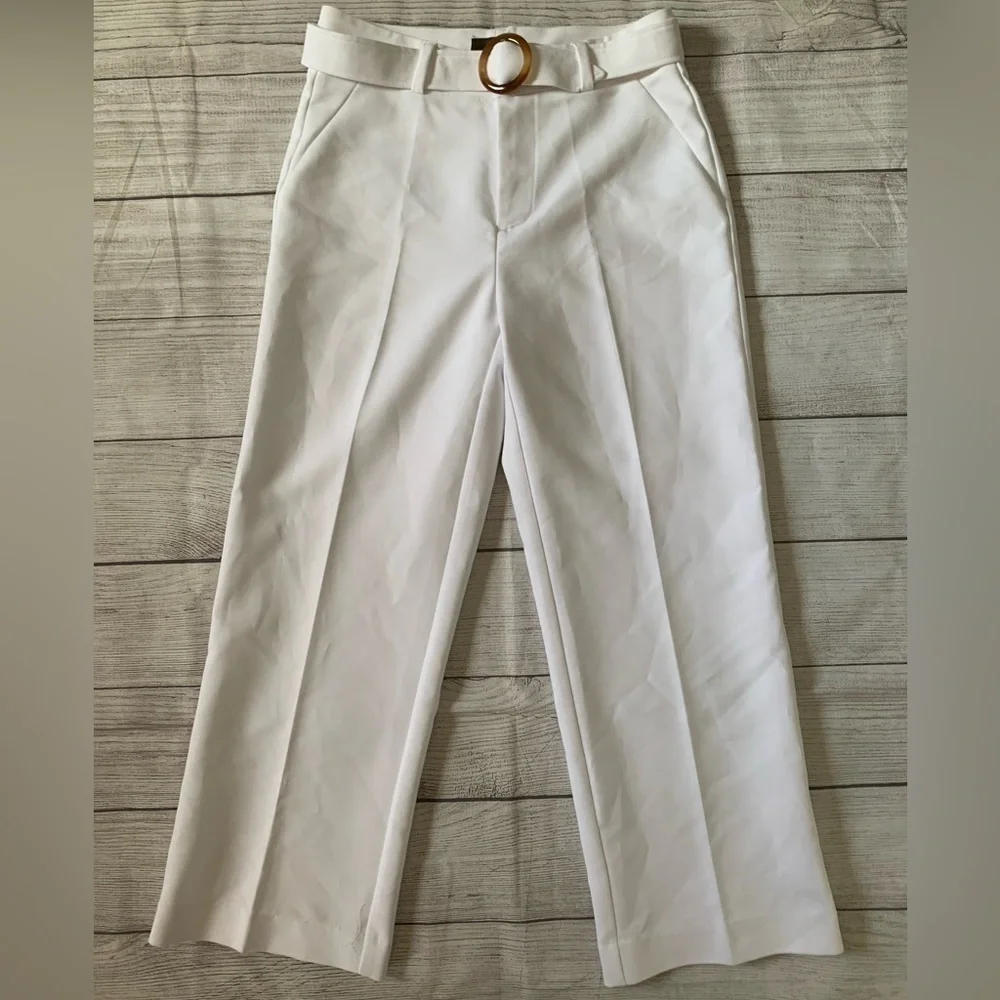 Crosby White Belted Cropped Wide Leg Pants - Picture 10 of 10